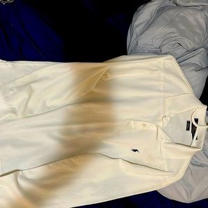 White mens polo Ralph Lauren long sleeve white shirt gently used size large